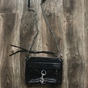 Rebecca Minkoff Black Mesh Mini Mac Crossbody Bag